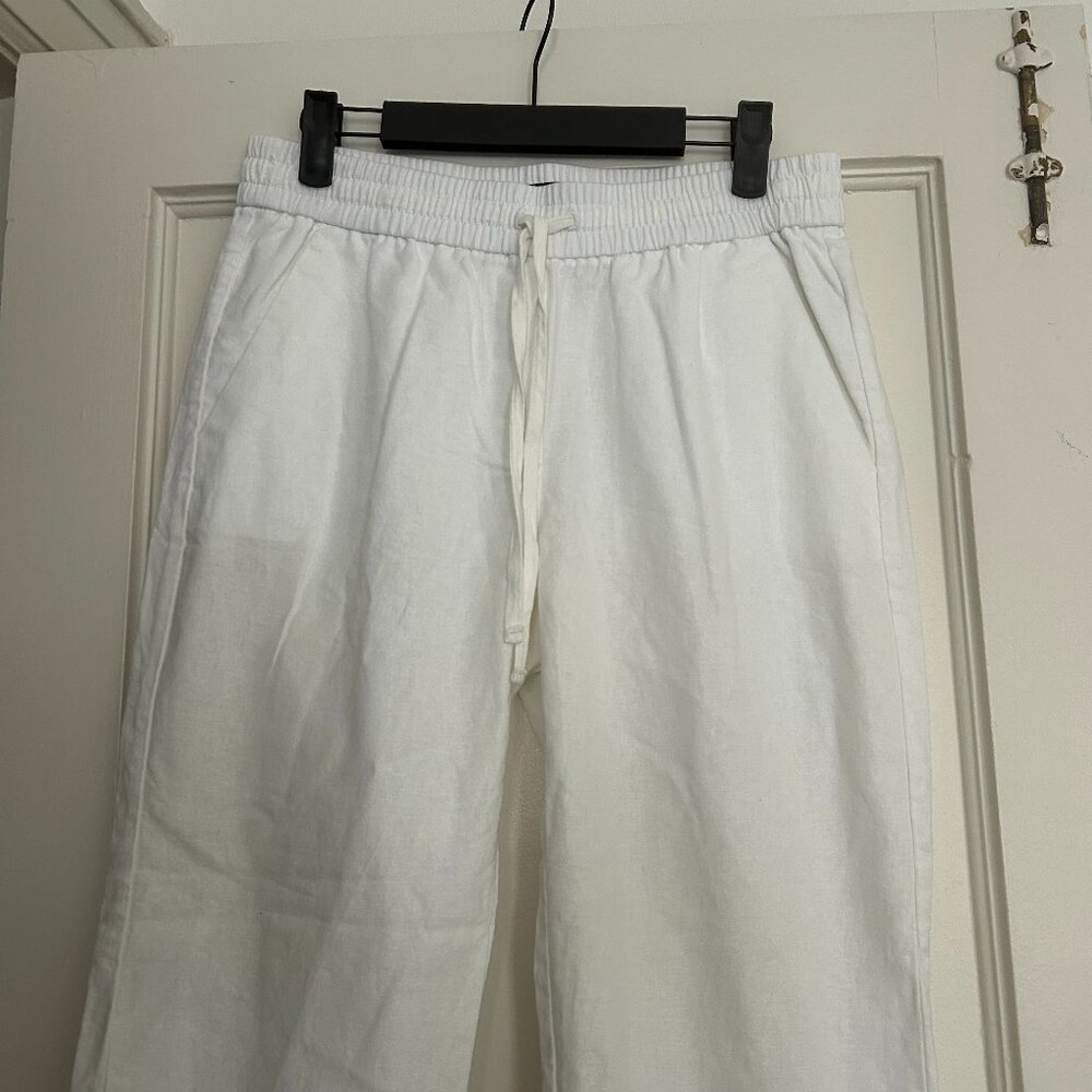 J. Crew Factory White Cropped Drawstring Pants - Picture 2 of 5